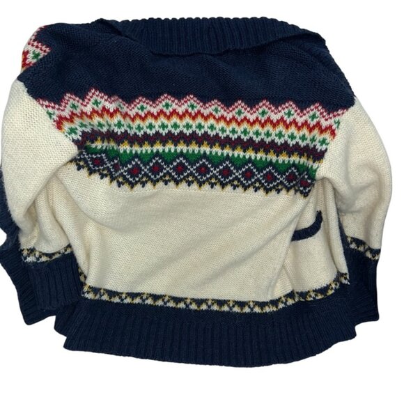 American Eagle Outfitters primary colors Fair Isle open cardigan sweater M - Picture 4 of 5